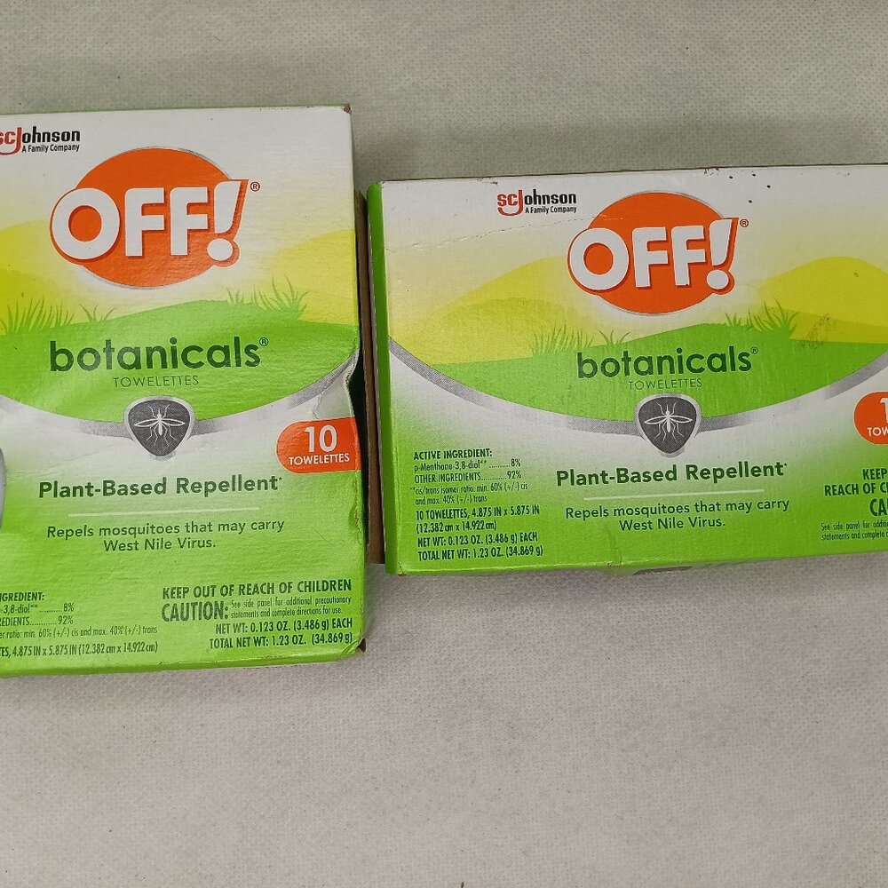 OFF! Botanicals 10CT Plant Based Mosquito Repellent Towelettes Deet Free 2 PACK